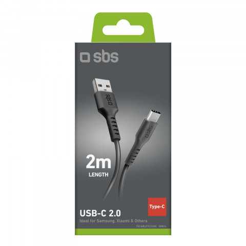 
USB-A - USB-C laidas 2 m - juodas

