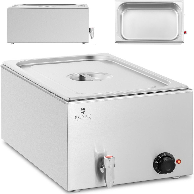 Bain marie elektrinis šildytuvas su čiaupu GN 1/1 600 W Bain marie elektrinis šildytuvas su čiaupu GN 1/1 600 W
