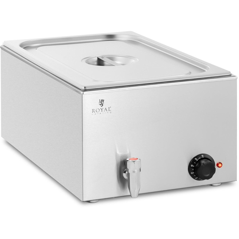 Bain marie elektrinis šildytuvas su čiaupu GN 1/1 600 W