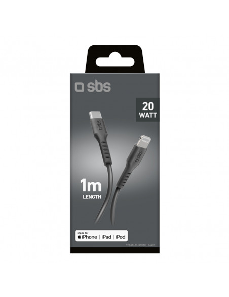 
USB-C - iPhone Lightning kabelis 1 m - juodas
