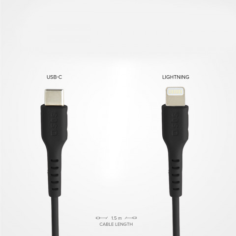 
USB-C - iPhone Lightning kabelis 1 m - juodas
