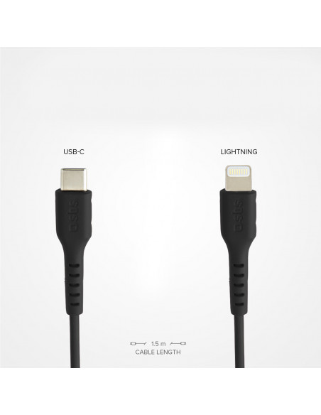 
USB-C - iPhone Lightning kabelis 1 m - juodas
