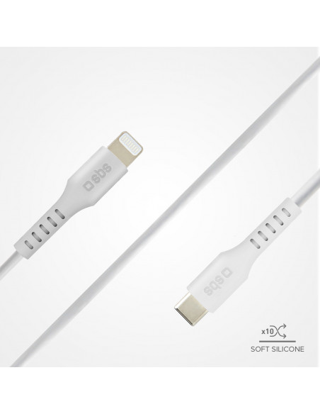 
„MFi“ sertifikuotas USB-C į „iPhone Lightning“ laidas, 1 m – baltas
