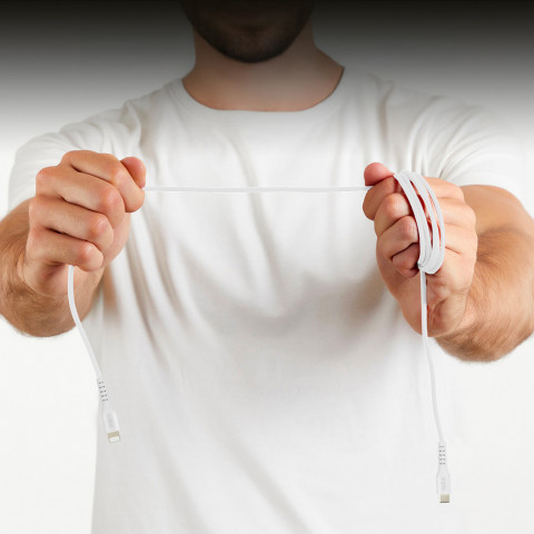 
„MFi“ sertifikuotas USB-C į „iPhone Lightning“ laidas, 1 m – baltas
