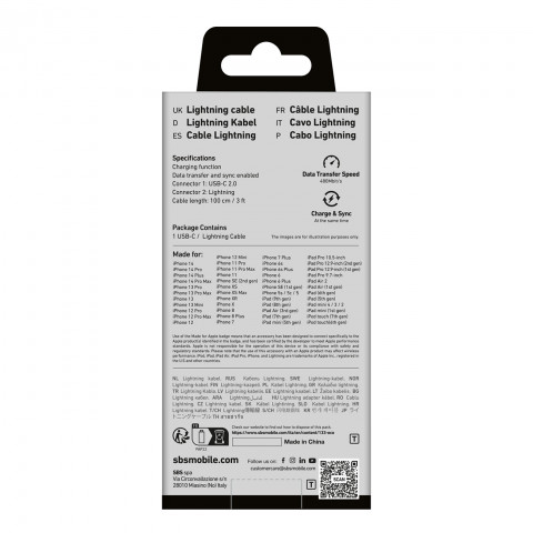 
„MFi“ sertifikuotas USB-C į „iPhone Lightning“ laidas, 1 m – baltas
