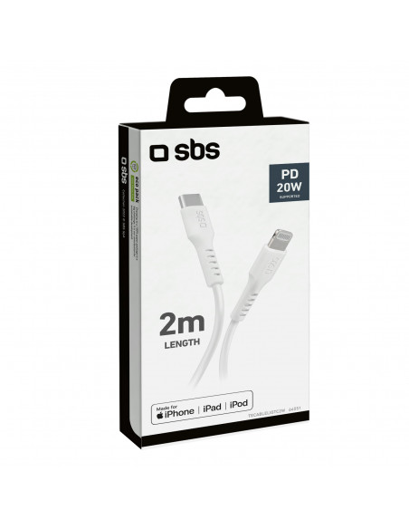 
USB-C – iPhone Lightning kabelis 2 m – baltas
