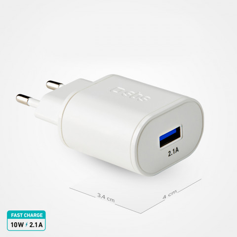 
USB-A 10W sieninis įkroviklis – baltas
