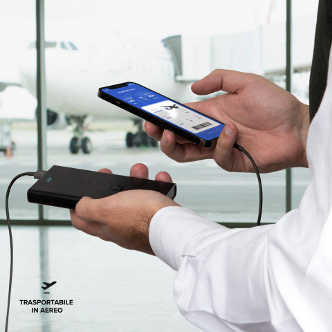 
10000 mAh išorinė baterija su maitinimo šaltiniu, 20 W, juoda
