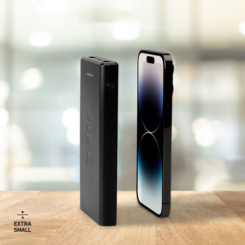 
10000 mAh išorinė baterija su maitinimo šaltiniu, 20 W, juoda
