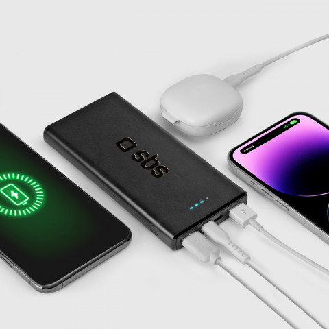 
10000 mAh išorinė baterija su maitinimo šaltiniu, 20 W, juoda
