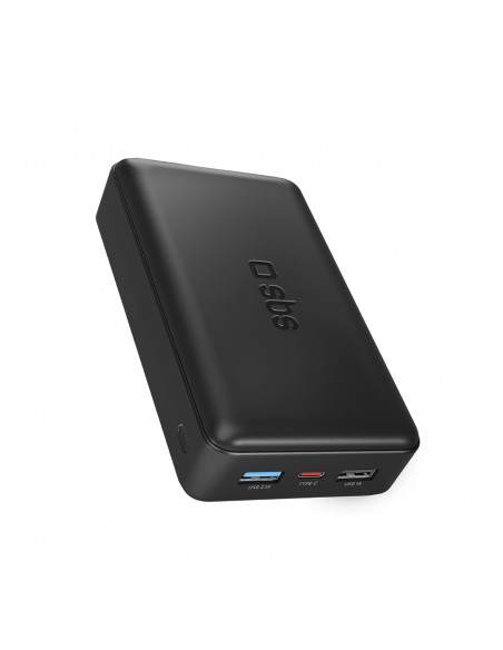 
20000 mAh nešiojamas akumuliatorius USB-A USB-C - juodas
