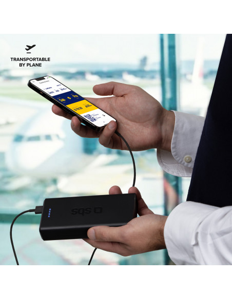 
20000 mAh nešiojamas akumuliatorius USB-A USB-C - juodas
