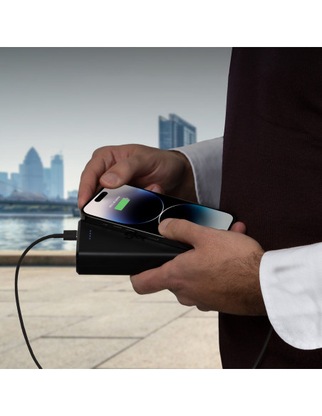 
20000 mAh nešiojamas akumuliatorius USB-A USB-C - juodas
