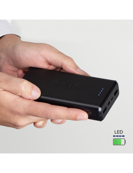 
20000 mAh nešiojamas akumuliatorius USB-A USB-C - juodas
