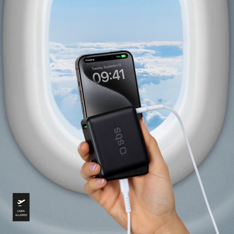 
10000 mAh išorinė baterija su įkrovikliu (Power Delivery) – juoda
