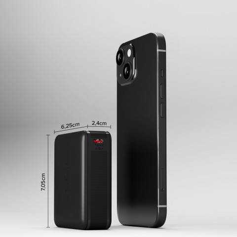 
10000 mAh išorinė baterija su įkrovikliu (Power Delivery) – juoda
