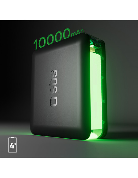 
10000 mAh išorinė baterija su įkrovikliu (Power Delivery) – juoda
