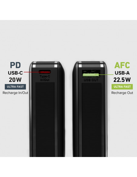 
10000 mAh išorinė baterija su įkrovikliu (Power Delivery) – juoda
