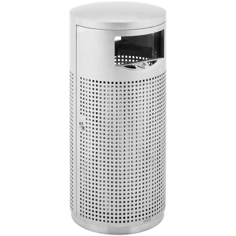 Lauko apvali šiukšlių dėžė su pelenine Plienas 12 l pilka