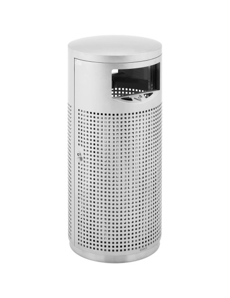 Lauko apvali šiukšlių dėžė su pelenine Plienas 12 l pilka Lauko apvali šiukšlių dėžė su pelenine Plienas 12 l pilka