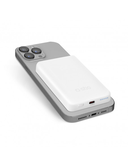 
5000 mAh USB-C nešiojamoji baterija su „MagSafe“ suderinamumu – balta
