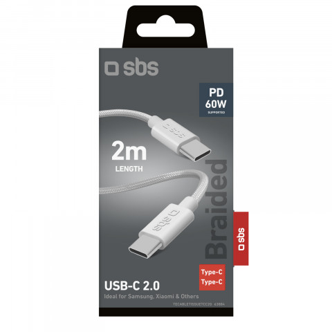 
PD USB-C 60W 2m kabelis – pilkas
