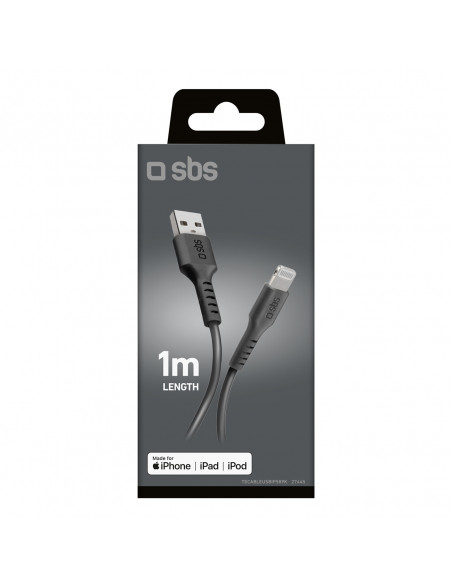 
„MFi“ sertifikuotas USB-A į „iPhone Lightning“ laidas, 1 m – juodas
