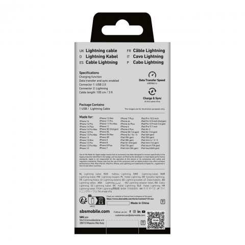 
„MFi“ sertifikuotas USB-A į „iPhone Lightning“ laidas, 1 m – juodas
