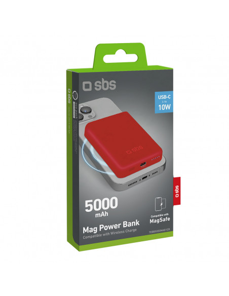 
5000 mAh „MagSafe“ išorinė baterija – raudona
