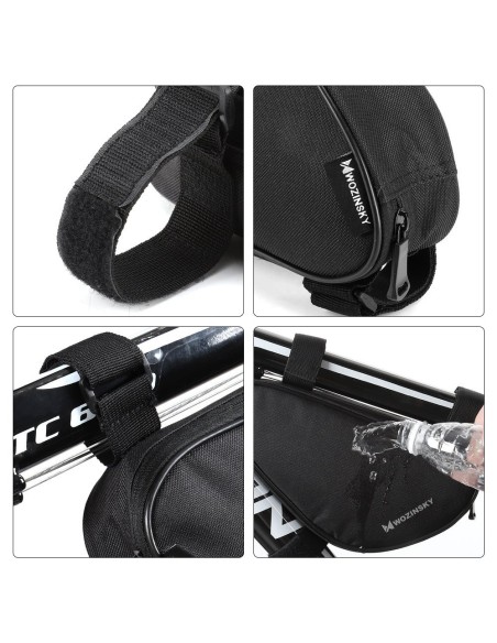 Dviračio rėmo krepšys 1,5 l juodas