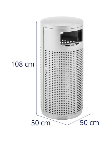 Lauko apvali šiukšlių dėžė su pelenine Plienas 12 l pilka Lauko apvali šiukšlių dėžė su pelenine Plienas 12 l pilka
