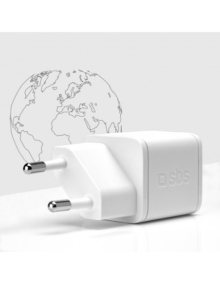 
GaN sieninis įkroviklis su maitinimo šaltiniu, 20 W – baltas
