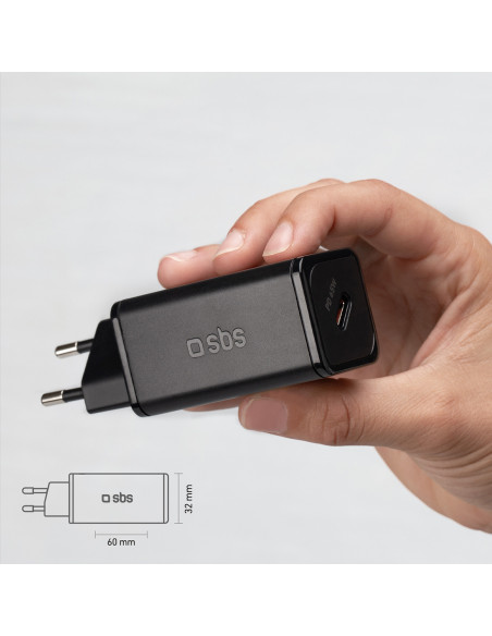 
„GaN“ sieninis įkroviklis su maitinimo šaltiniu 65 W – juodas
