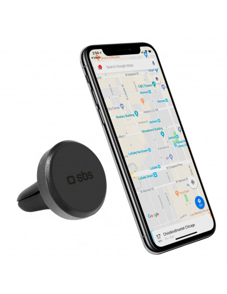 
Magnetinis automobilinis išmaniųjų telefonų laikiklis, 33 mm skersmens, skirtas oro išleidimo angai - juodas
