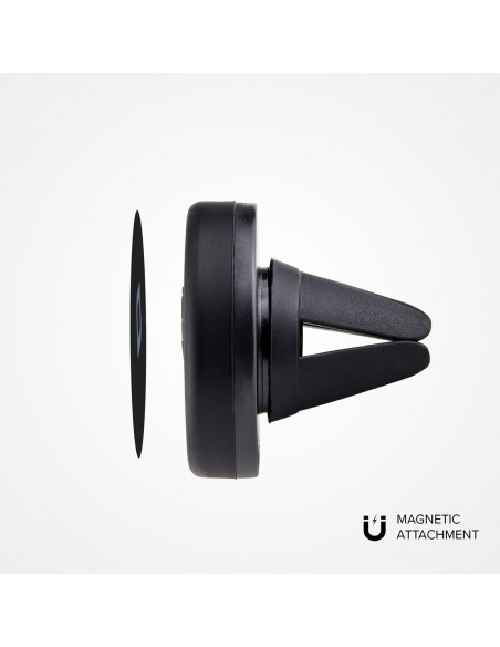 
Magnetinis automobilinis išmaniųjų telefonų laikiklis, 40 mm skersmens, skirtas oro išleidimo angai - juodas
