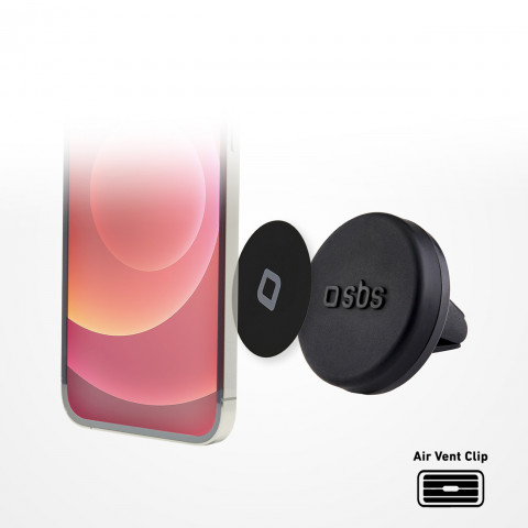 
Magnetinis automobilinis išmaniųjų telefonų laikiklis, 40 mm skersmens, skirtas oro išleidimo angai - juodas
