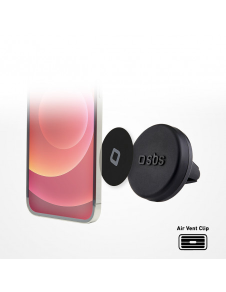 
Magnetinis automobilinis išmaniųjų telefonų laikiklis, 40 mm skersmens, skirtas oro išleidimo angai - juodas
