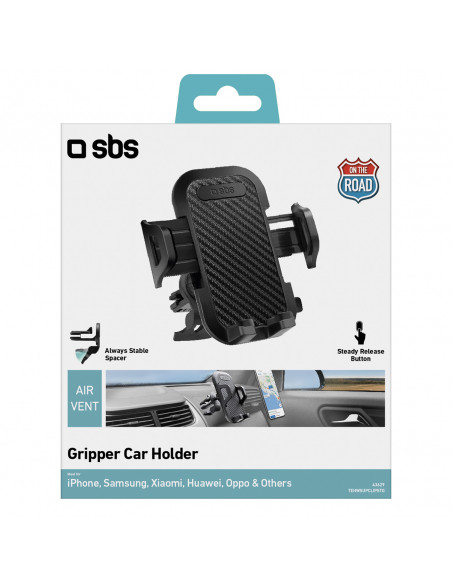 
Sustiprintas automobilio išmaniojo telefono laikiklis oro išleidimo angai – juodas
