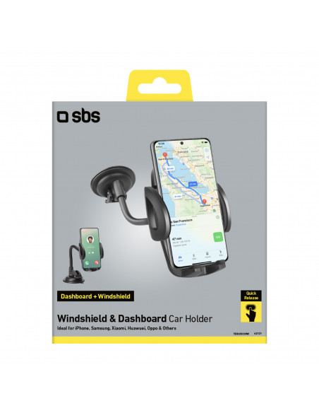 
Automobilinis laikiklis išmaniesiems telefonams iki 6,8 colio, skirtas priekiniam stiklui – juodas
