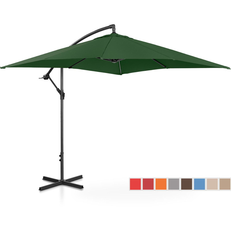 Sodo skėtis ant kvadratinio stulpo 250 x 250 cm žalias