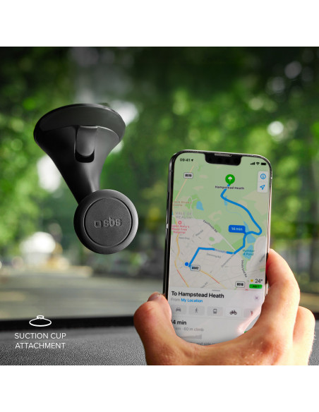 
„MagSafe“ magnetinis išmaniojo telefono laikiklis prietaisų skydeliui ir priekiniam stiklui – juodas
