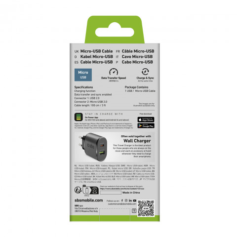 
USB-A - Micro USB 1 m laidas - juodas
