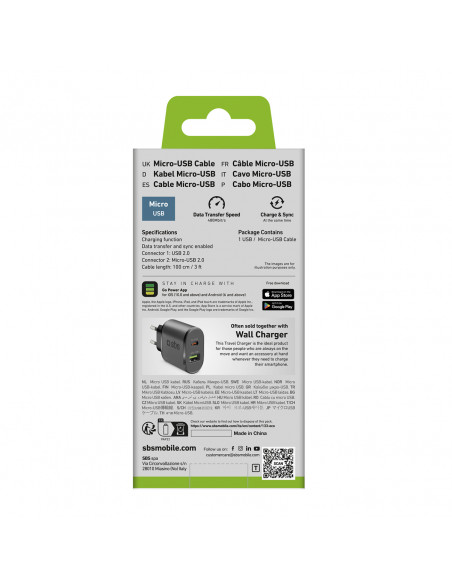 
USB-A - Micro USB 1 m laidas - juodas
