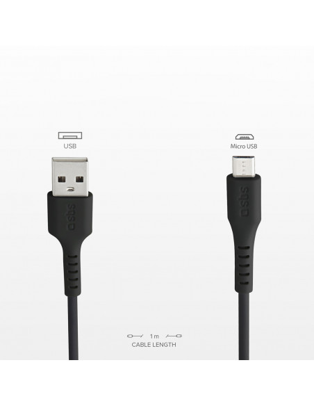 
USB-A - Micro USB 1 m laidas - juodas
