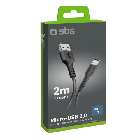 
USB-A - Micro USB 2m laidas - juodas
