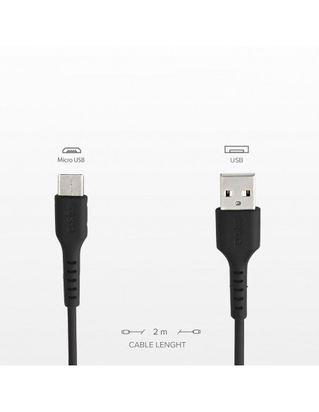 
USB-A - Micro USB 2m laidas - juodas
