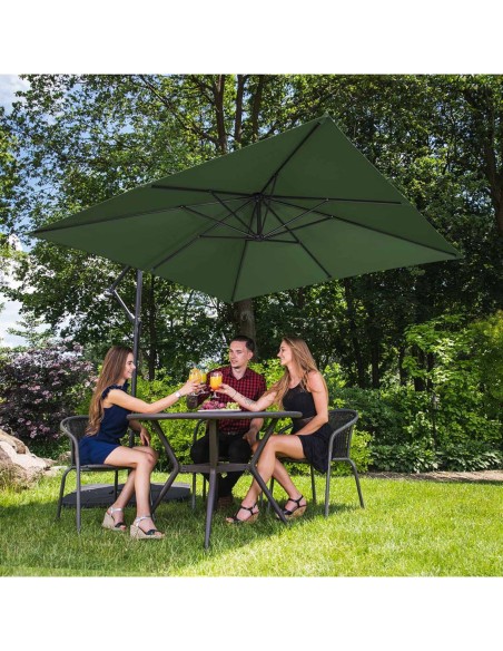 Sodo skėtis ant kvadratinio stulpo 250 x 250 cm žalias Sodo skėtis ant kvadratinio stulpo 250 x 250 cm žalias