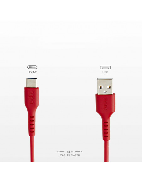 
USB-A - USB-C laidas 1,5 m - raudonas
