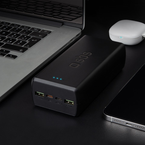 
Nešiojamoji baterija 30000 mAh USB-C USB-A - juoda
