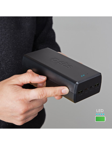 
Nešiojamoji baterija 30000 mAh USB-C USB-A - juoda
